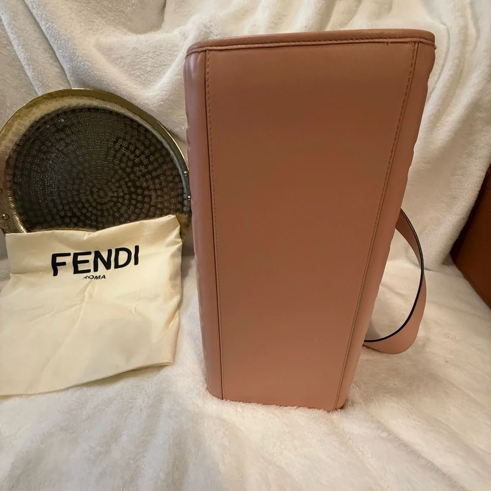 Fendi Blush Pink Embossed Tote - Picture 9 of 9